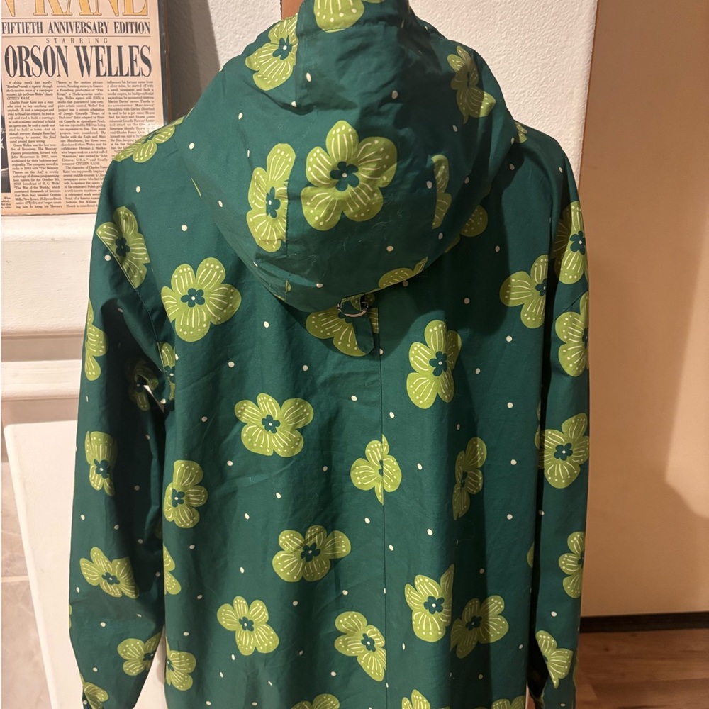 Gudrun Sjoden Green Floral Parka like new worn once sz large- a rare find! - Picture 13 of 15